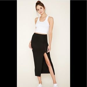 Forever 21 black high slit skirt